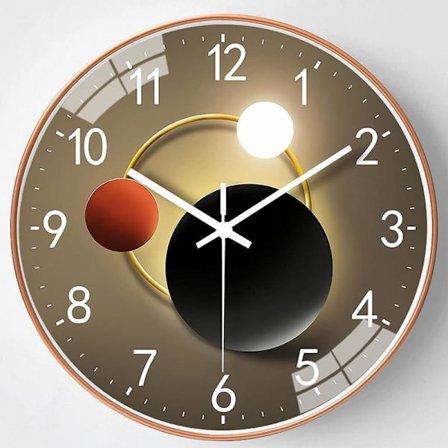 Moderne lydløs kvartsvægklokke 20 cm, overdimensionerede tal rund vægklokke, til hjemmet køkken soveværelse O