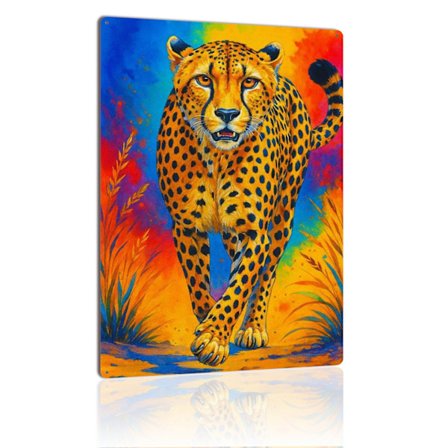 Gepard metalskilt Levende vildkat Jungle Dyr Vintage Blikskilt Plade Til Safari Dyreliv Indretning