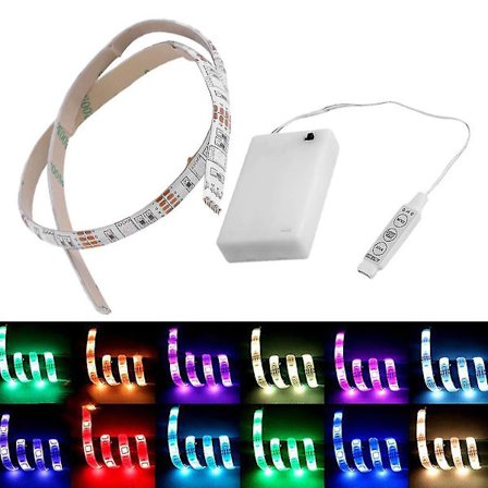 4,5V Batteri 50cm RGB LED Stripe Lys Vanntett Hobby