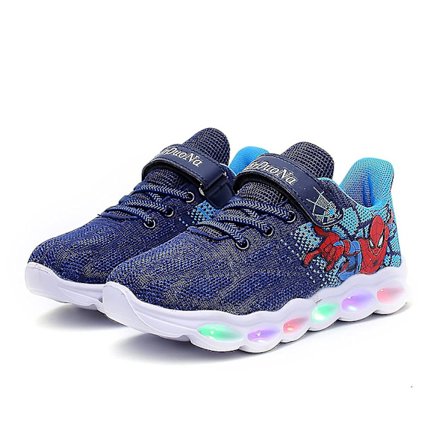 barnsneakers spiderman självlysande löparskor sneakers blue 32