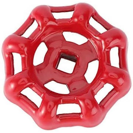 Støbejern Udendørs Vandhane Rundt Hjul Håndtag Slangehane Håndtag Vandhane Håndtag 6x6mm, Rød