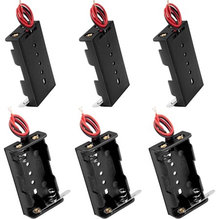 Pieces AA Batteriholder 1.5V Plast Batteriholdere med Ledninger og Bryter