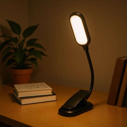 3-fargers temperaturjusterbar, trinnløs dimbar LED-leselampe med USB-ladefunksjon, dimbar.