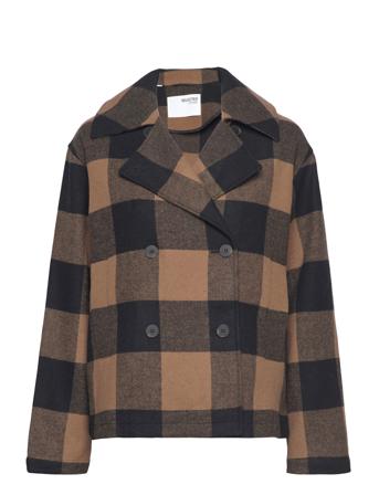 Slfevana Short Wool Jacket Selected Femme Brown