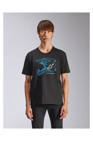 T-Skjorte Alpinestars Crosshjelm CSF Svart/Blå L