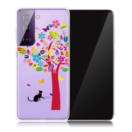 Deco Samsung Galaxy S21 Etui - Katt og Tre Multicolor