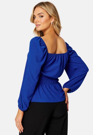 Happy Holly Marcella smock top Blue Klær