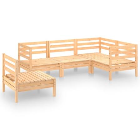 Vidaxl Loungegrupp För Trädgården 5 Delar Massiv Furu Brun