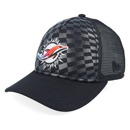 New Era - Miami Dolphins Gradient Raceway Black Trucker Trucker Black Cap - NFL @ Hatstore