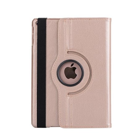 Fodral för iPad Air 13 M2 M3/Pro 12.9 2022 2018 guld roterande läderställ