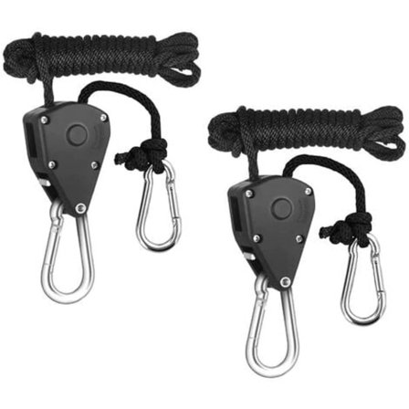 2 st Spännrullar med rep, kraftiga, justerbara lyftblock, repfäste för kajak, kanot, båge, repspännare