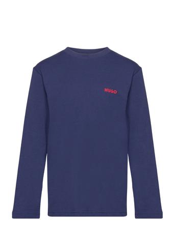 Long Sleeve T-Shirt T-shirts Long-sleeved T-shirts Blå Hugo Kids*Betinget Tilbud