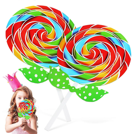 2 st Lollipop Rekvisita Jättelollipop Dekorationer Godis Ornament Fotoautomat Rekvisita