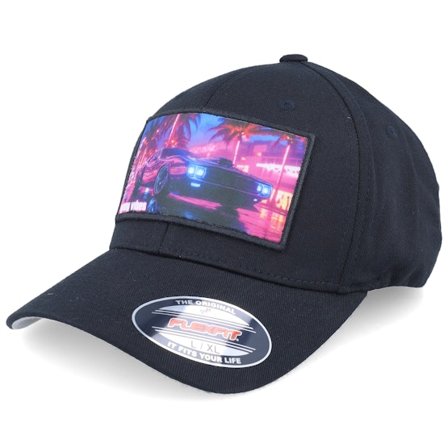 Iconic - Black flexfit Czapka Z Daszkiem - Miami Vibes Car Patch Black Flexfit @ Hatstore