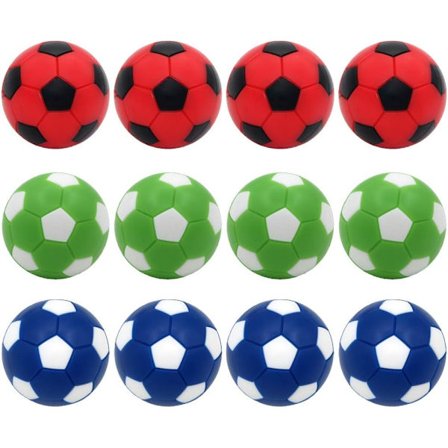 Bordfotball erstatningsball, fotball, minifotball 36mm, offisiell fotball, flerfarget fotb tilbehør 12-pakning