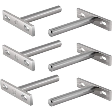 Metalbeslag til flydende hylde, 3 tommer skjulte beslag flydende hyldebeslag skjult beslag til vægmontering 6 stk.