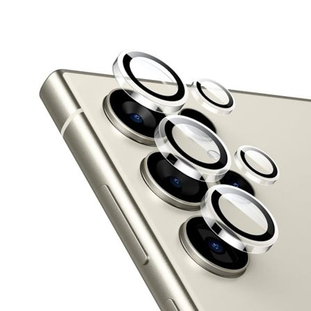 Crong Lens Ring - Stødsikkert glas til kameraobjektiv på Samsung Galaxy S24 Ultra (gennemsigtig)