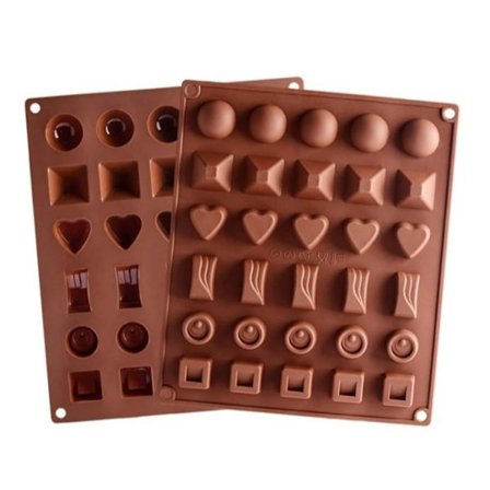 6 Forskellige Praliner Pralineform Halvcirkler Hjerte Silikoneform Chokoladeform