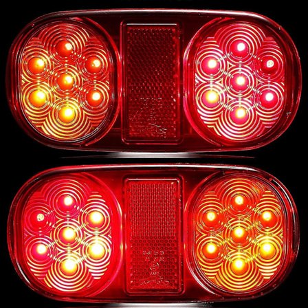 12V LED Tilhengerlys, 2 stk. Vanntett LED Tilhenger Baklys