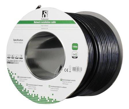Deltaco TP-49F - samlet kabel - 100 m - svart