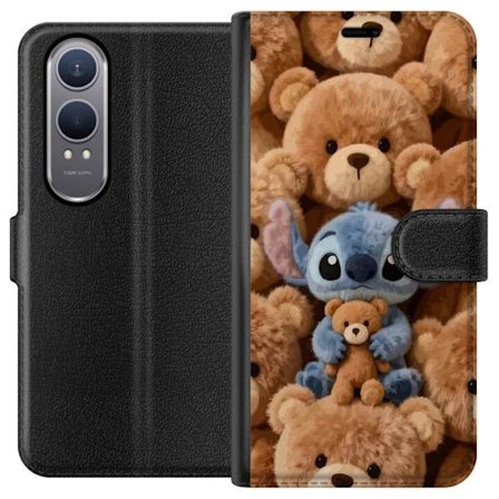 Kompatibelt Lommeboketui til OnePlus Nord CE4 Lite Stitch omgitt av brune teddybjørner med en liten teddybjørn i fanget i en søt og koselig kawaii-des