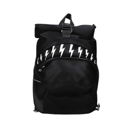 Neil Barrett, Plecak Thunderbolts Nylon Roll Top Bbo 304A-S9100 Czarny, unisex, Rozmiar: ONE Size