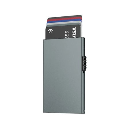 Uusi korttilompakko miehille 2022, luottokorttikotelo RFID-suojauksella, ponnahdusikkunallinen korttikotelo, naisten minimalistinen alumiininen 