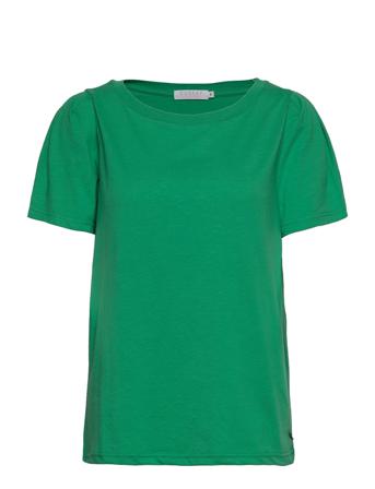 T-Shirt With Puff And Round Neck - T-shirts & Tops Short-sleeved Grön Coster Copenhagen