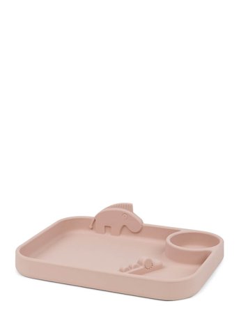 Done by Deer | Peekaboo Compartment Plate Deer Friends Powder | 21.5X 16X 5CM