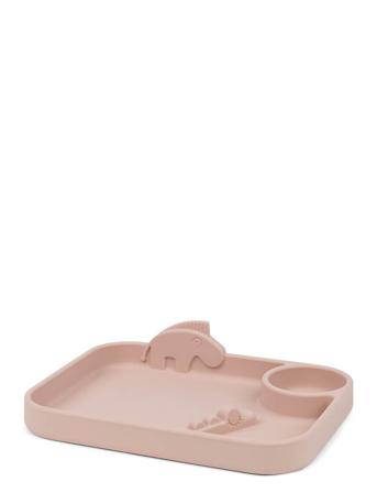 Peekaboo Compartment Plate Deer Friends Home Meal Time Plates & Bowls Plates Lyserød D By Deer