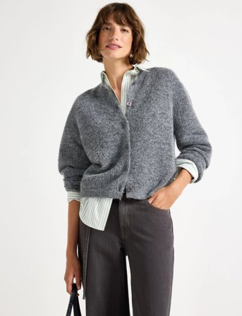 Lindex Cardigan Minna Mohair Blend - Grey - L