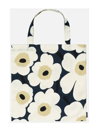 Marimekko Home Pieni Unikko Tote Bag 44X43 Cm - Navy - ONE SIZE