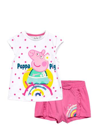 Set 2P Short + Ts Sets Sets With Short-sleeved T-shirt Rosa Gurli Gris*Betinget Tilbud
