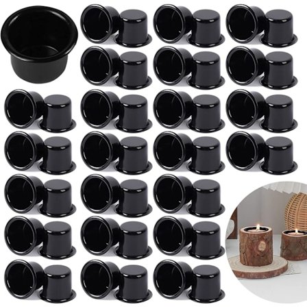 30 runde metallbokser for hule aluminiumslys til parfymer, krydder eller lys