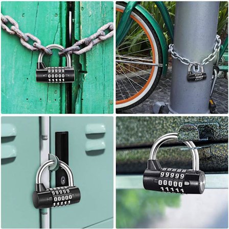 Kombination Hængeslås, 5-cifret Kombinationslås, Vandfast