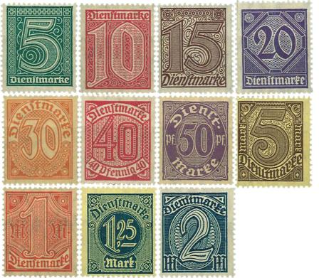 Tyske Rige 1920 - MICHEL D23-33 - Postfrisk