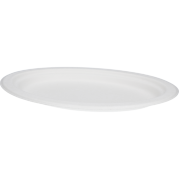 Bagassetallerken hvit 26x19cm