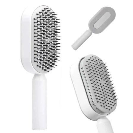 Selvrensende Hårbørste - Kuglestift til Filtret Hår og Knuder hvid