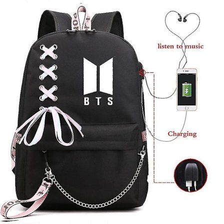 Bts Peripheral Backpack Cute Support Male And Female Students Schoolbag Korean Version Campus Backpack Cross-border-3