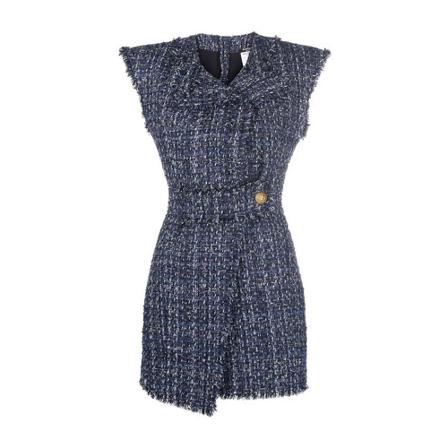 Balmain Short Kjole Blå, Dame