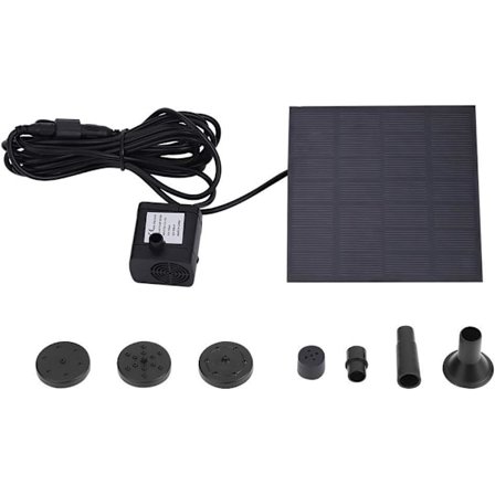 1,2W Miniatyr Borstlös Solcellsdriven Dränkbar Vattenpump för Fontän, Damm, Akvarium—max