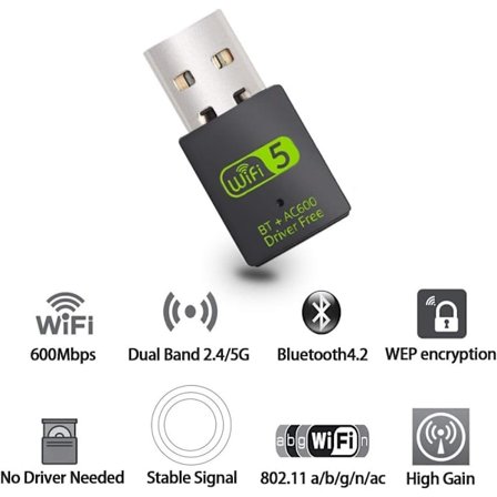 Usb Wifi Bluetooth -sovitin, PC:lle/kannettavalle/pöytäkoneelle