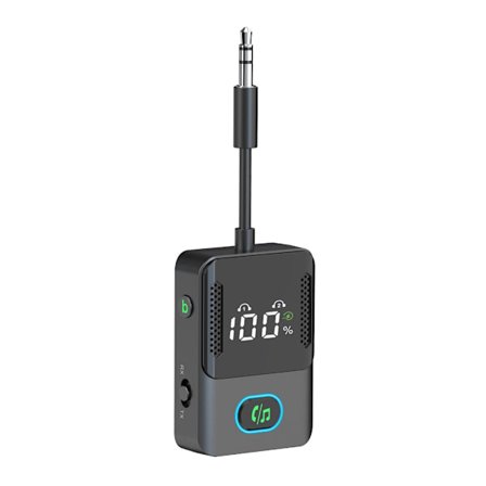 Bluetooth 5.3 Sändare Mottagare, 2-i-1 Bil Bluetooth Adapter med Lång Batteritid och Dubbel Enhetsanslutning