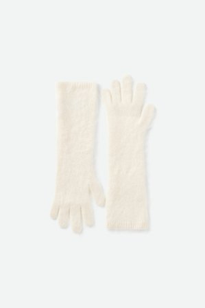 Soft Goat - Brushed Gloves - Cashmere gloves - One Size - Feather White