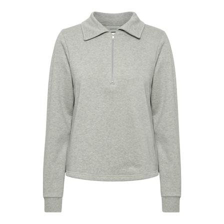 Gestuz NankitaGZ Zipper Collar Sweatshirt Grå, Dame Sweatshirts