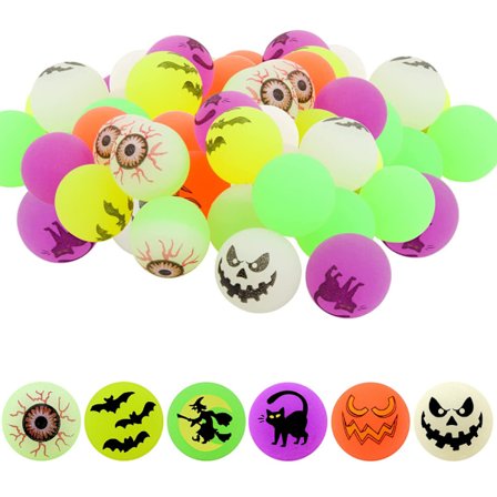 50 stk. Halloween hoppebolde 29MM Halloween-tema uhyggelige øjne, der lyser i mørket, gave til børn Halloween-fest