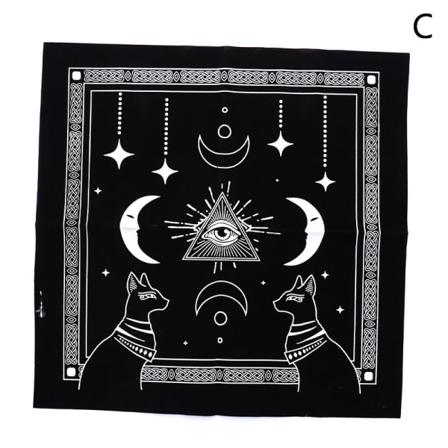 Tarots Bordsdug Triple Moon Pentagrams Pagan Altar Klæde Flan Style 3 C Style 3 C