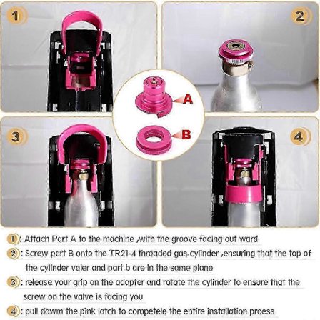 CO2 Snabbadapter för Kolsyremaskin, DUO/ART SodaStream Adapter med TR21-4 Gänga för CO2 Tankar