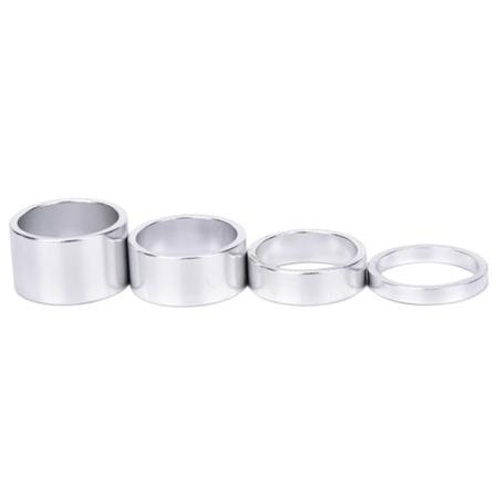 Sæt med 4, landevejscykel aluminiumslegering headset vaskemaskine MTB cykel forgaffel spindel afstandsstykker Cykeltilbehør