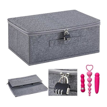 Opbevaringspose med blød lukning og lynlås til voksenlegetøj [D]